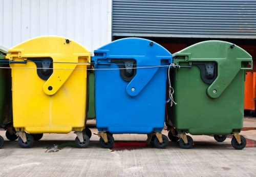 Workers sorting builders waste on-site
