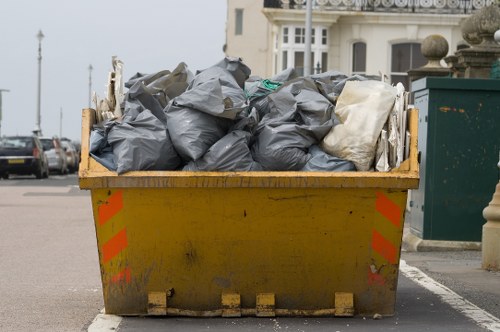 Clean and organized construction area after waste removal