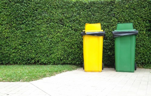 Construction workers implementing waste management strategies